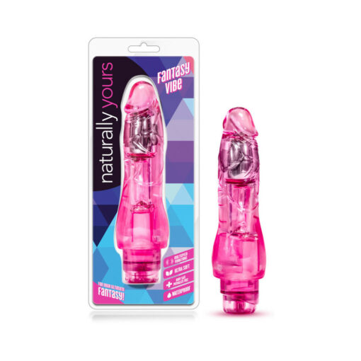 Naturally Yours Fantasy Vibe Realistic 8.5 in. Vibrating Dildo Pink