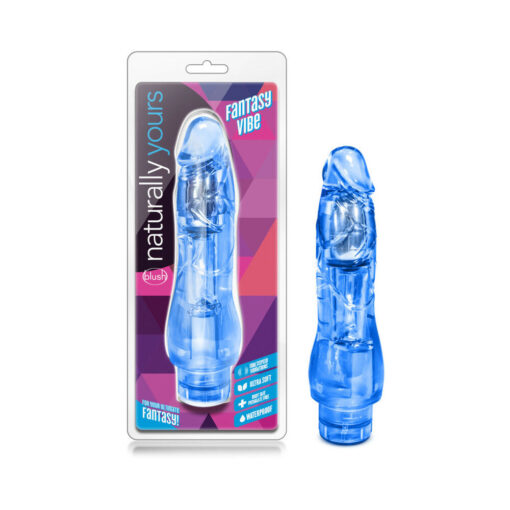 Naturally Yours Fantasy Vibe Realistic 8.5 in. Vibrating Dildo Blue