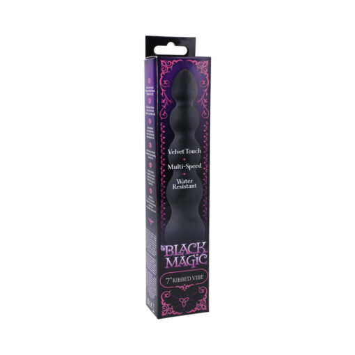 Black Magic 7in Ribbed Vibrator