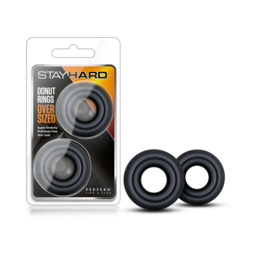 Stay Hard Donut Rings Oversized Cockring 2-Pack Black