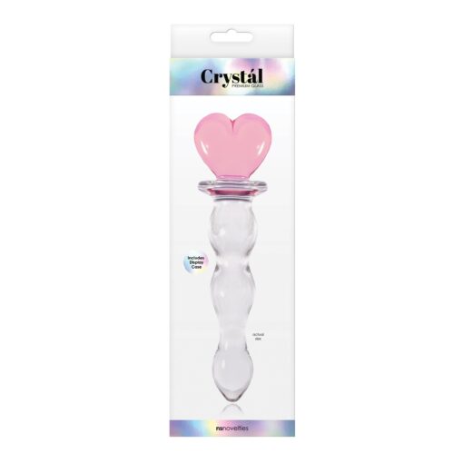 Crystal Heart of Glass 6 in. Glass Dildo Pink-Clear