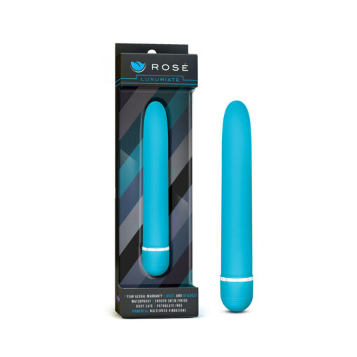 Rose Luxuriate Classic Slimline Vibrator Blue