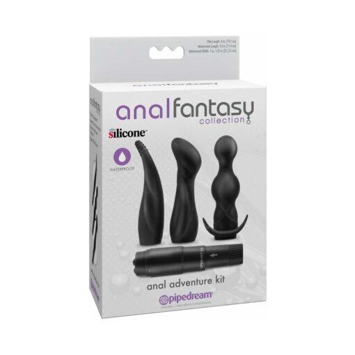 Anal Fantasy Collection 4-Piece Silicone Anal Adventure Kit Black