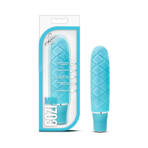 Luxe Cozi Mini Silicone Slimline Vibrator Aqua