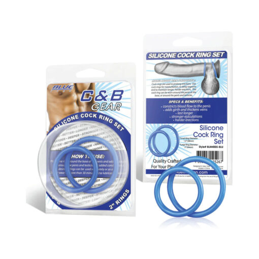 Blue Line C&B Gear 3-Piece Silicone Cock Ring Set Blue