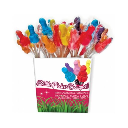 Pecker Candy Bouquet - 72pc Pail Display (12 Bundles)