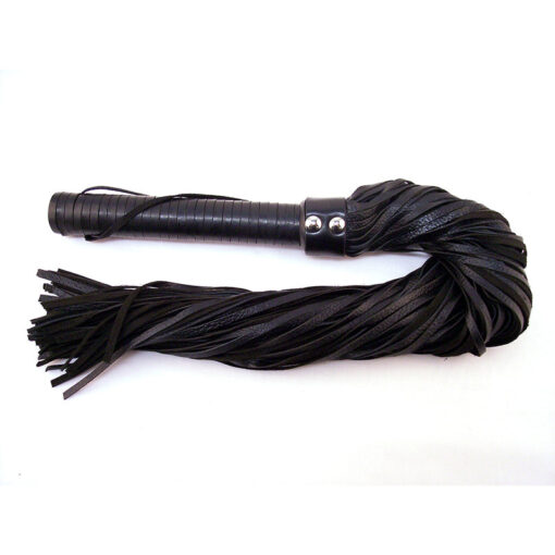 Rouge Flogger, Leather w-Leather Handle Black