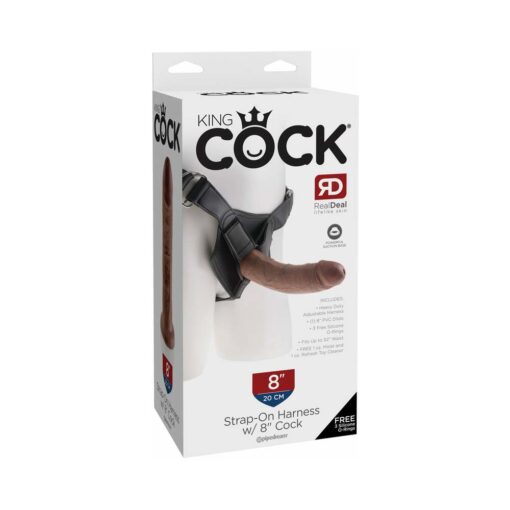 Pipedream King Cock Strap-On Harness With 8 in. Cock Brown