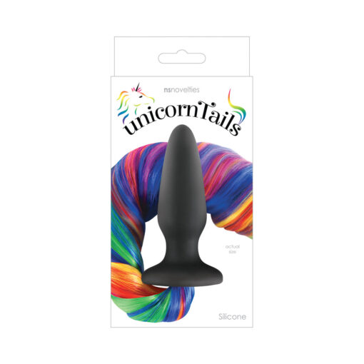 Unicorn Tails Anal Plug Black-Rainbow