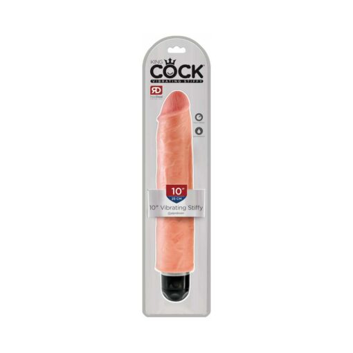 Pipedream King Cock 10 in. Vibrating Stiffy Realistic Dildo Beige