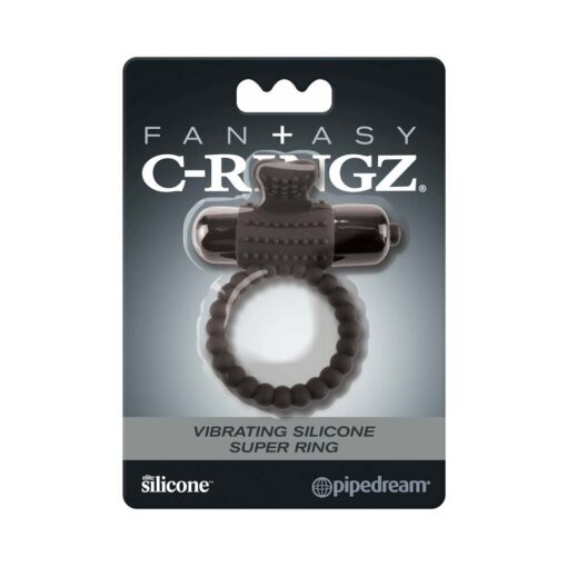 Pipedream Fantasy C-Ringz Vibrating Silicone Super Ring With Bullet Black