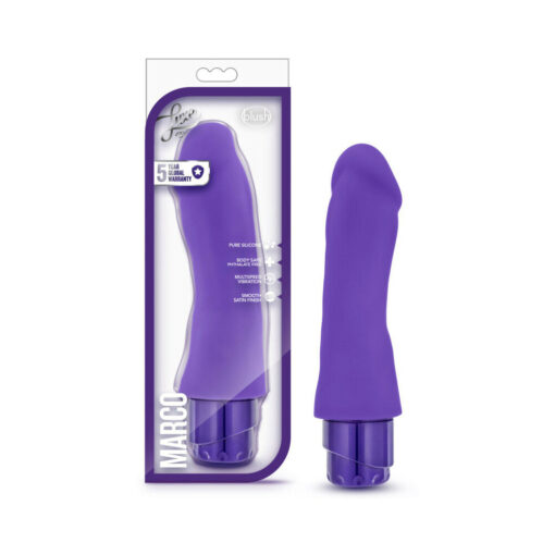 Luxe Marco 7.75 in. Silicone Vibrating Dildo Purple