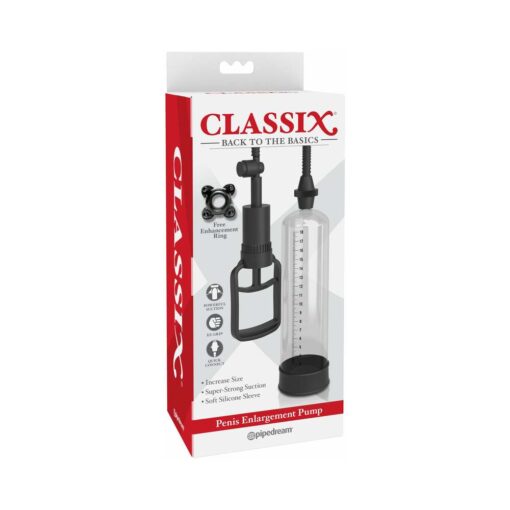 Pipedream Classix Penis Enlargement Pump Clear-Black