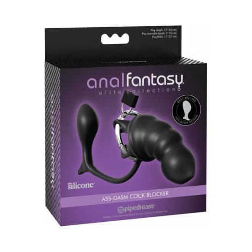 Anal Fantasy Elite Collection Ass-Gasm Cock Blocker Chastity Cock Cage Black