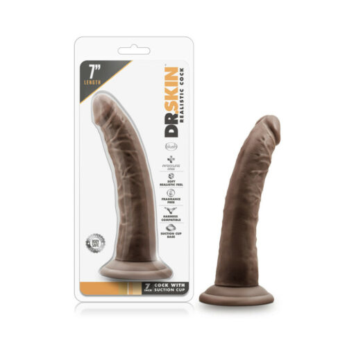 Dr. Skin Realistic 7 in. Dildo Brown