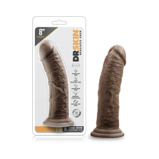 Dr. Skin Realistic 8 in. Dildo Brown