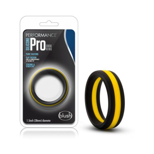 Performance Silicone Go Pro Cock Ring Black-Gold-Black