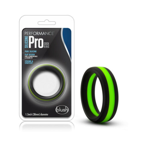 Performance Silicone Go Pro Cock Ring Black-Green-Black