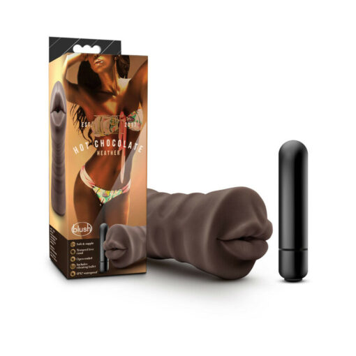 Hot Chocolate Heather Oral Stroker with Bullet Vibrator Brown