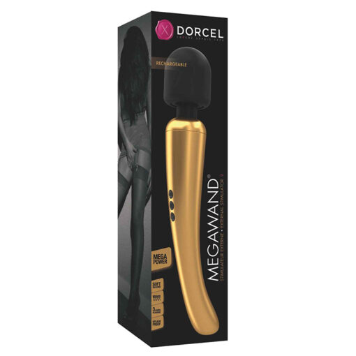 Dorcel MegaWand Rechargeable Wand Vibrator Gold-Black