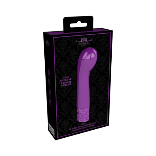 Royal Gems Bijou Rechargeable Curved Silicone Bullet Vibrator Purple