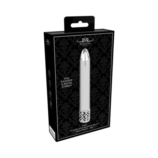 Royal Gems Shiny Rechargeable 10-Speed Bullet Vibrator Silver