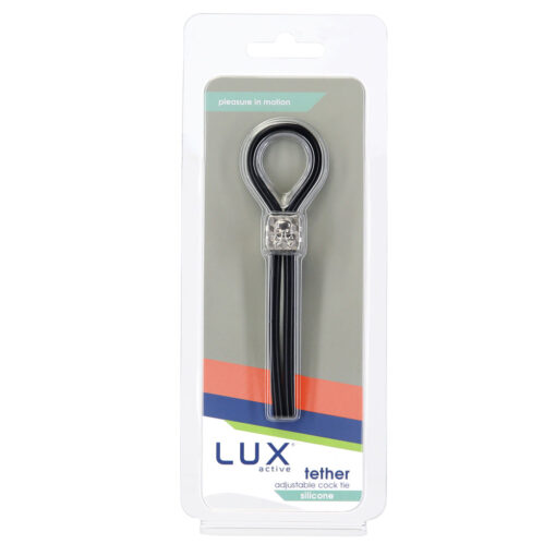 Lux Active Tether Adjustable Cock Tie Silicone Black  Lasso-Bolo