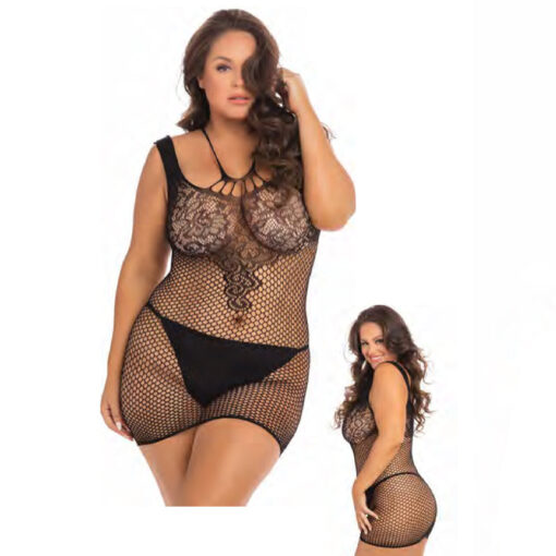 Rene Rofe Absolutist Lace And Net Dress Black Queen Size