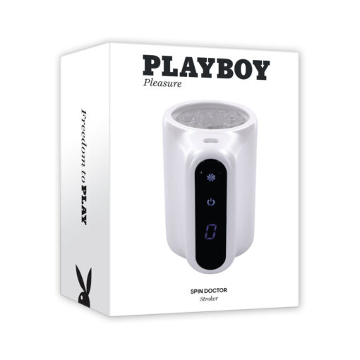 Playboy Spin Doctor Rechargeable Spinning Stroker TPE Sleeve White