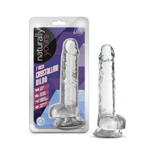 Naturally Yours Crystalline 7 in. Dildo with Balls Diamond