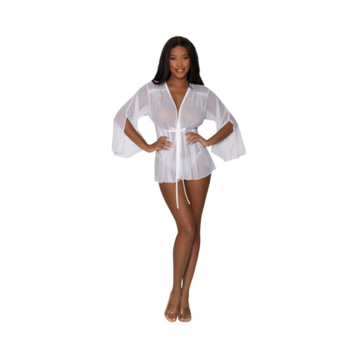 Magic Silk Modern Romance Short Robe White S-M