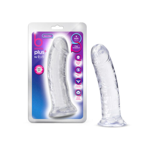 B Yours Plus Roar n' Ride 8 in. Dildo Clear