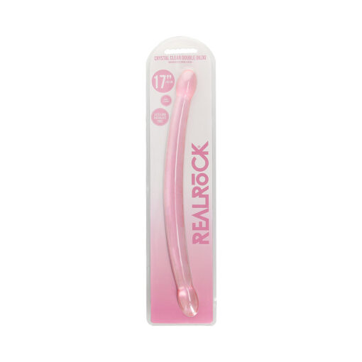 RealRock Crystal Clear Non-Realistic 17 in. Double Dildo Pink