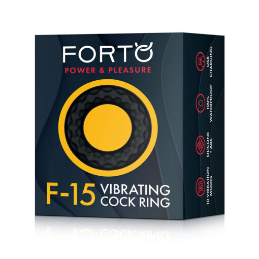 Forto F-15 Rechargeable Silicone Vibrating Cockring Black