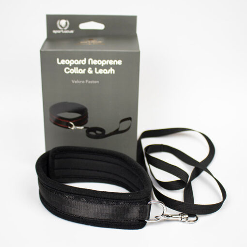 Spartacus Collar And Leash Neoprene Black