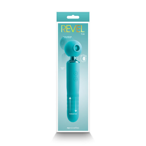 Revel Fae Thrusting & Throbbing Stimulator with Air Pulse Teal