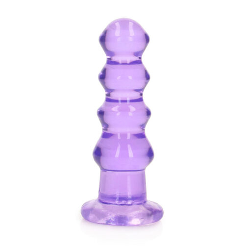 RealRock Crystal Clear Curvy 5.5 in. Dildo-Plug Purple