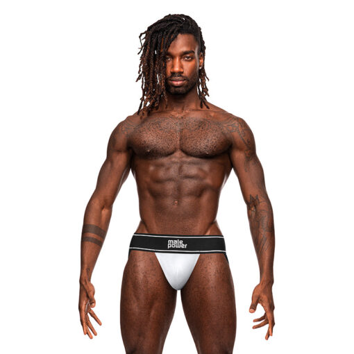 Male Power Modal Rib Jock White L-XL