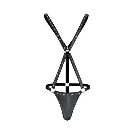 Male Power Fetish Warrior Criss-Cross Body Harness Black S-M