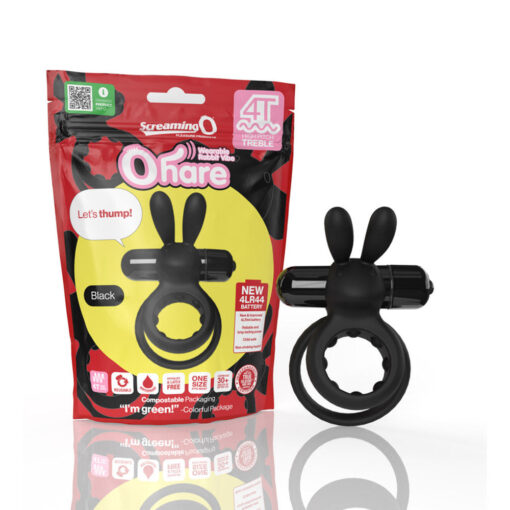 Screaming O 4T Ohare Vibrating Rabbit Double Cockring Black