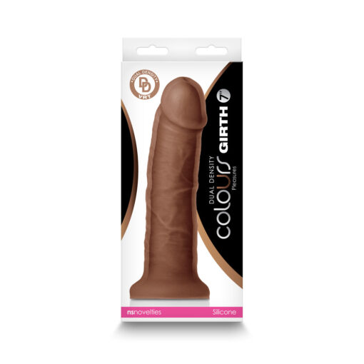 Colours Dual Density Girth 7 in. Dildo Brown