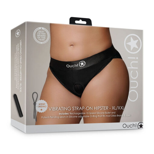 Ouch! Vibrating Strap-on Hipster Black XL-2XL