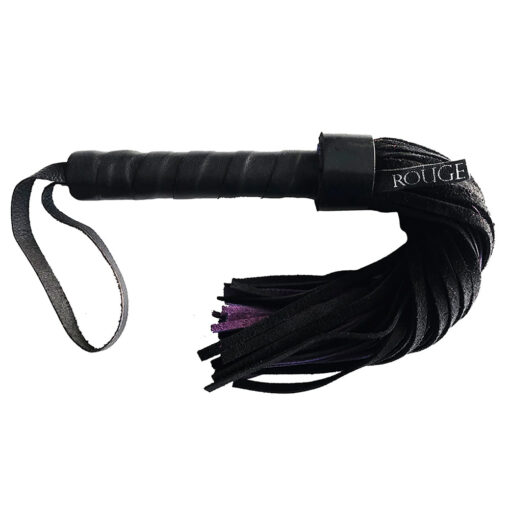 Rouge Short Suede Flogger Leather Handle Black-Purple