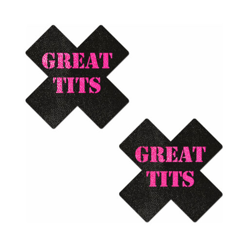 Pastease 'Great Tits' Crosses Pasties Black-Pink