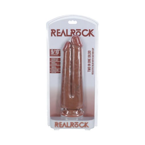 RealRock Two in One 9 in. - 10 in. Dildo Tan