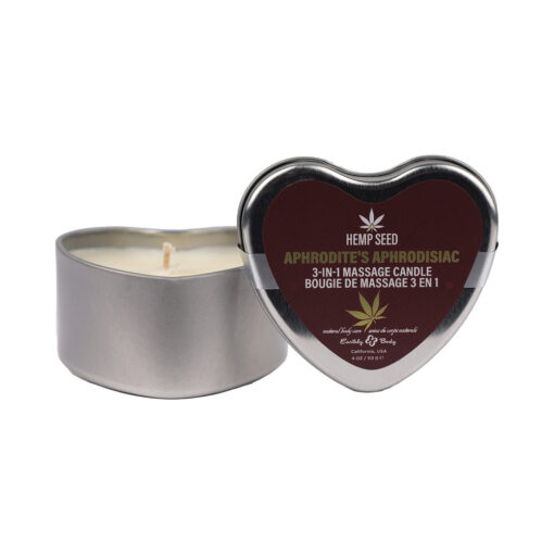 Earthly Body Hemp Seed 3-in-1 Valentines Day Candle Aphrodite's Aphrodisiac 4 oz.