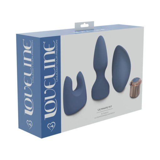 LoveLine Ultimate Kit 10 Speed Silicone Rechargeable Waterproof Blue-Grey