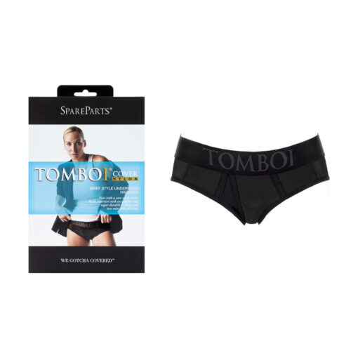 SpareParts Tomboi Cover Brief Style Underwear Harness Nylon Black-Black S