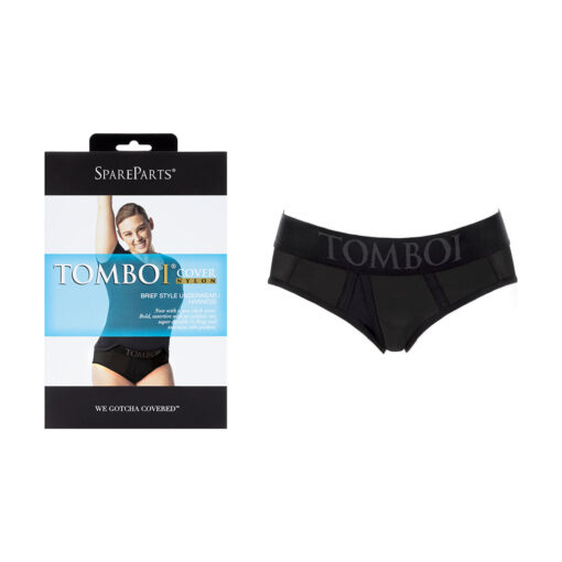 SpareParts Tomboi Cover Brief Style Underwear Harness Nylon Black-Black 3XL