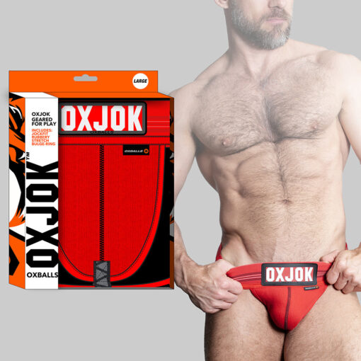 Oxballs Oxjok Slingjock Upthrust Slider-Strap Jock Red Hot XL